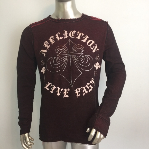 Affliction longsleeve reversible shirt Medium - Picture 5 of 6